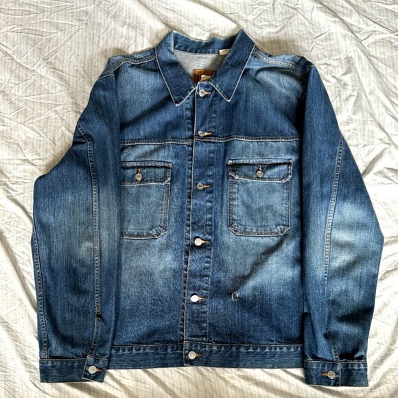 Vintage GAP 1969 Jean Jacket Men XXL Blue Denim Heritage Trucker Pockets Y2K - Picture 4 of 5
